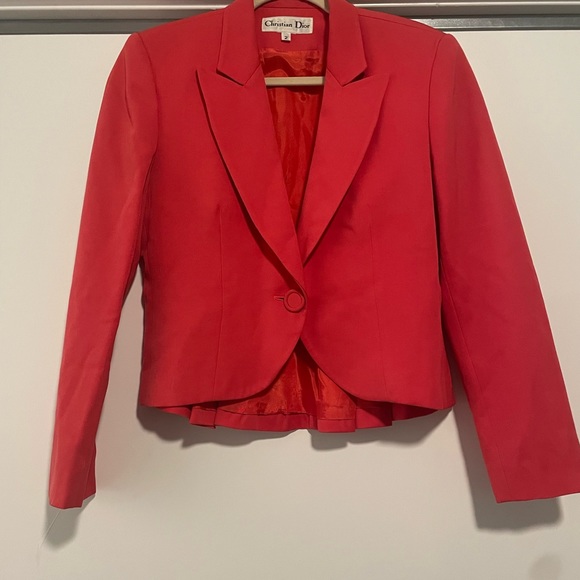 💓 CHRISTIAN DIOR BLAZOR VINTAGE 💓Bright, rich, deep pink 💓 Size 2 suit jacket - Picture 4 of 5